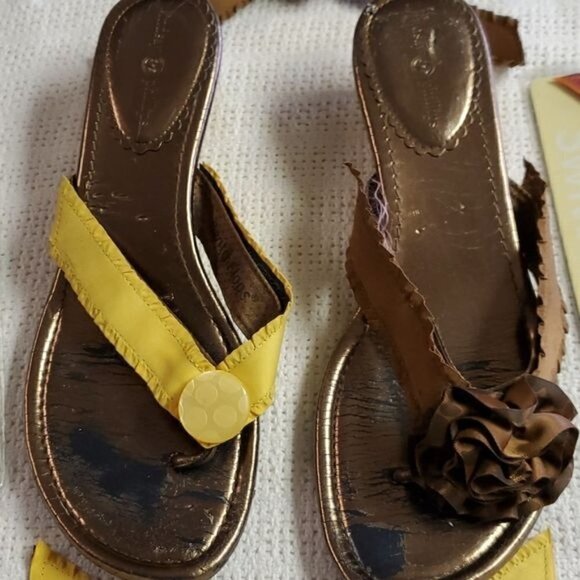 Lindsay Phillips Sz. 9 Interchangeable FlipFlop Wedge Sandals - Picture 2 of 5